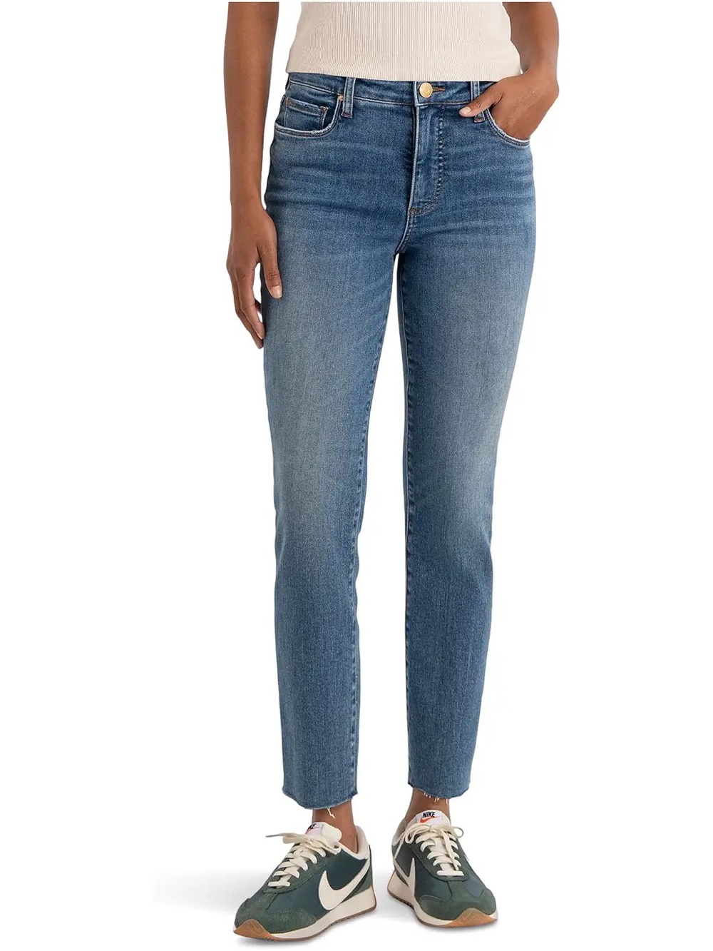 KUT from the Kloth Reese Raw-Hem Ankle Straight Jeans Size 6